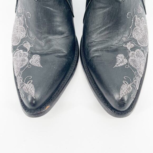Old Gringo Black Pansy II Floral Embroidered Western Cowgirl Ankle Boot size 6.5 - Picture 6 of 10
